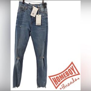 Zara Women's Distressed Blue Skinny Jeans